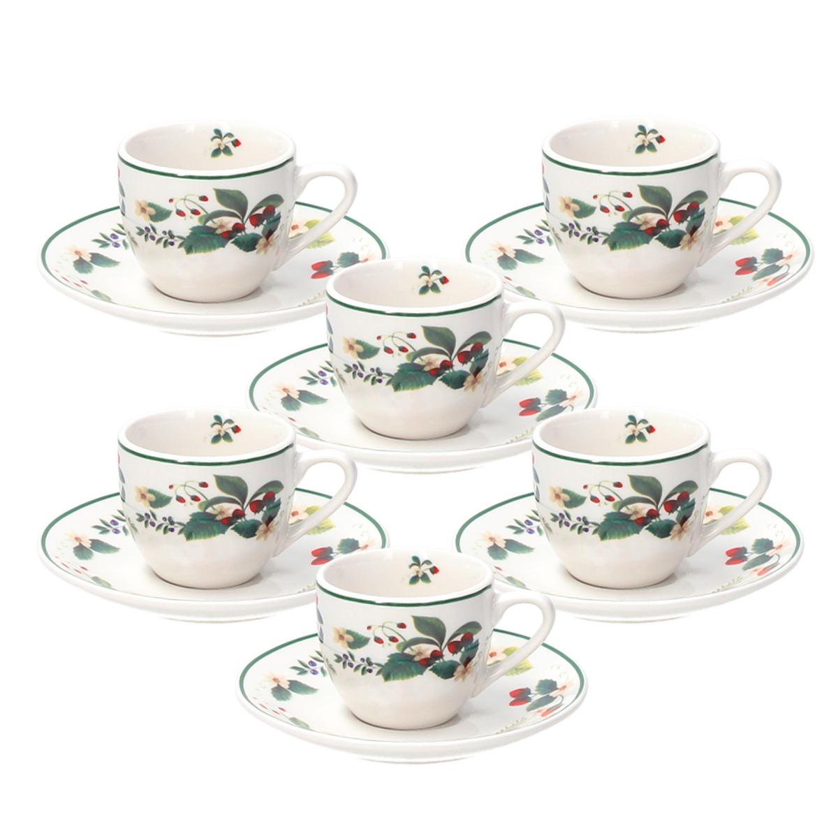 Kaffeeservice Berry 6-Teilig - Multicolor/Weiß, Basics, Keramik - Tognana
