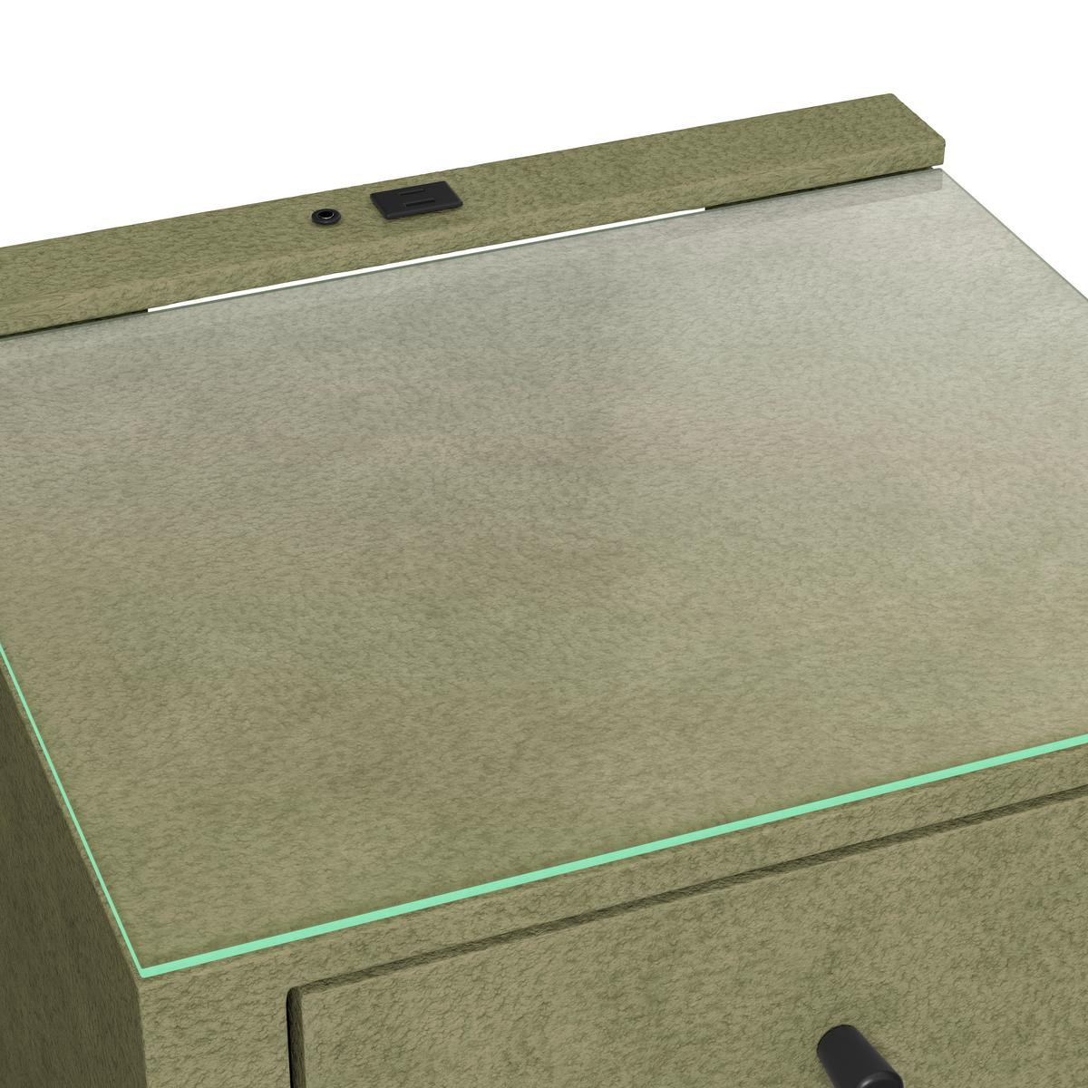 Nachtkästchen Elysia Grün, B: 48 cm - Grün, Trend, Glas/Holz (48/68/45,5cm) - Luca Bessoni