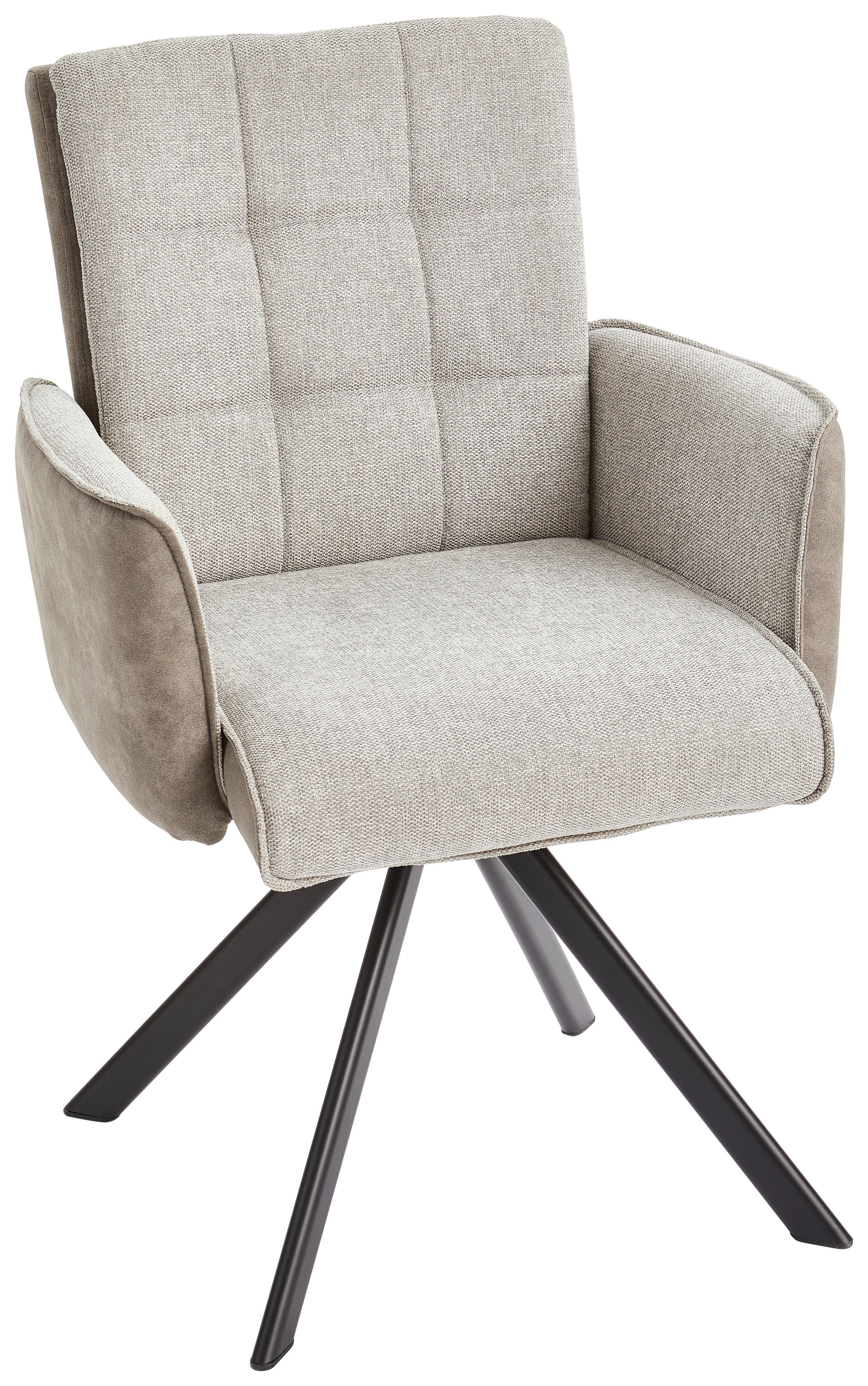 Armlehnstuhl Frida Grau Drehbare Sitzfläche