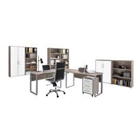 Büro Office Edition Sonoma Eiche Dekor/weiß - Weiß/Sonoma Eiche, MODERN, Holzwerkstoff/Metall - MID.YOU