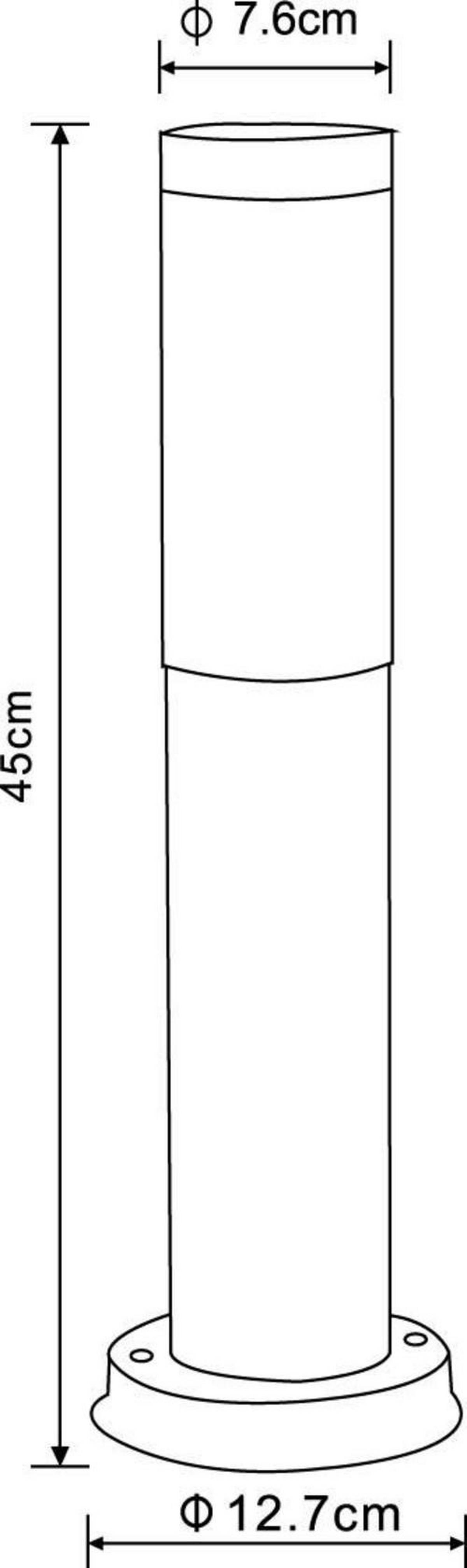 Led Außenleuchte Boston 9 Watt Edelstahl - Edelstahlfarben/Opal, Basics, Kunststoff/Metall (13,1/45cm) - Globo