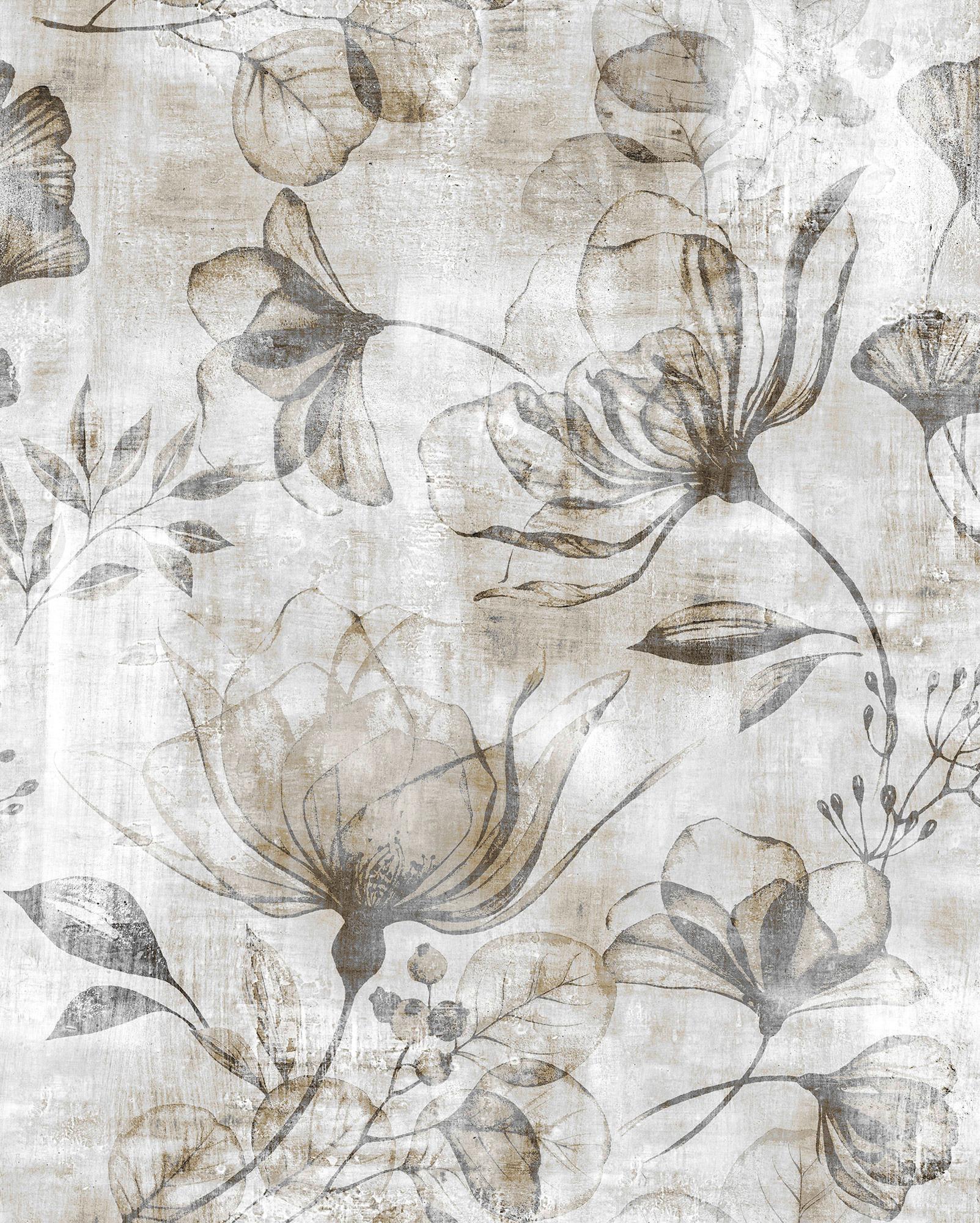 Vliestapete Rustic Roses - Schwarz/Braun, Basics (200/250cm) - Komar