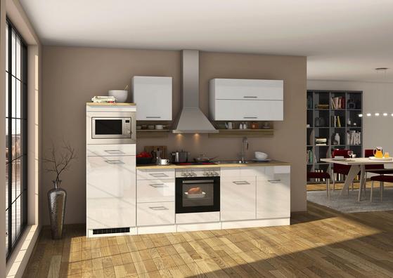 Küchenblock in Weiß mit E-Geräten Küchenblock in Weiß mit E-Geräten