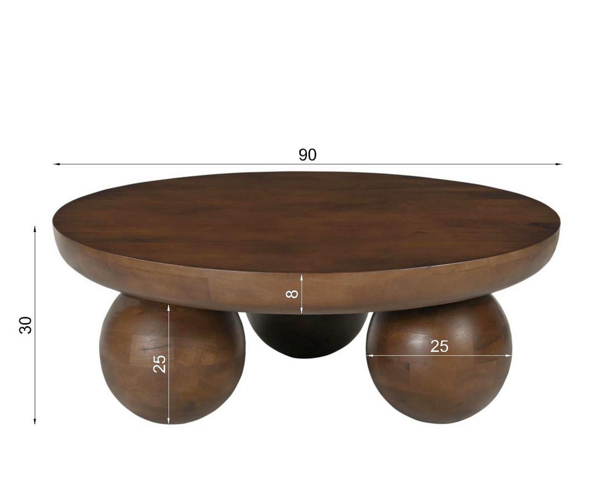 COUCHTISCH Mangoholz B: 90cm - Braun, Design, Holz (90/30/90cm) - MID.YOU