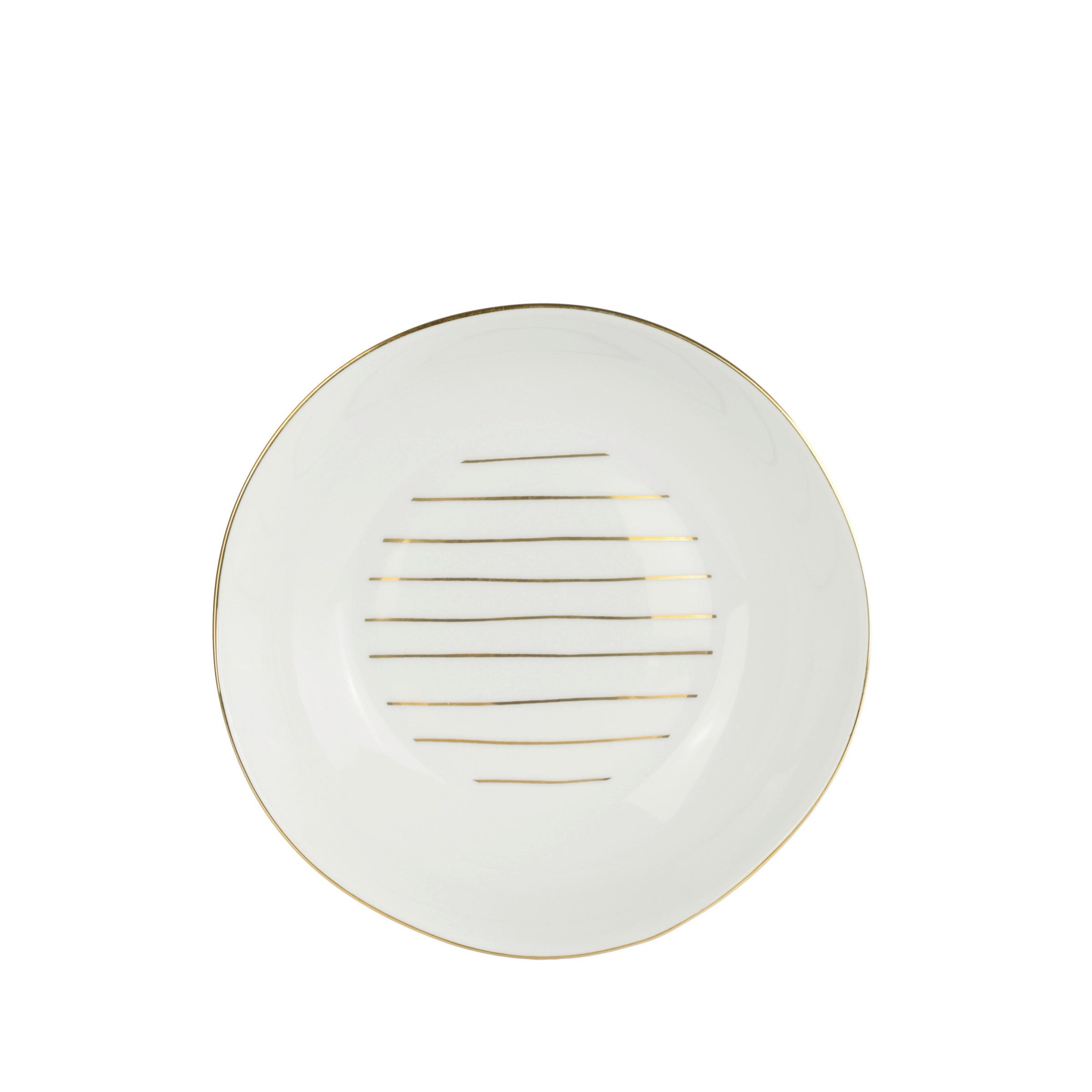 HLBOKÝ TANIER ONIX - biela/zlatá, Modern, keramika (20,5cm) - Mömax