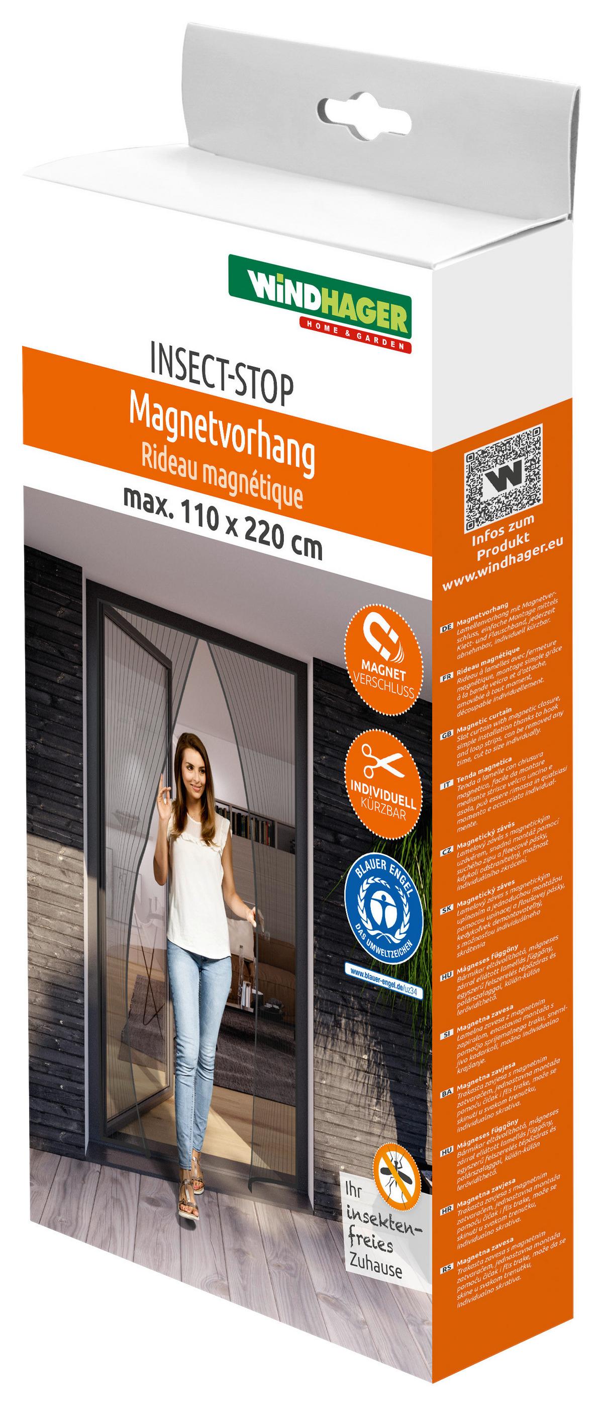 Fliegengitter Klettband 110x220 cm Anthrazit Abnehmbar - Anthrazit, Basics (110/220cm)