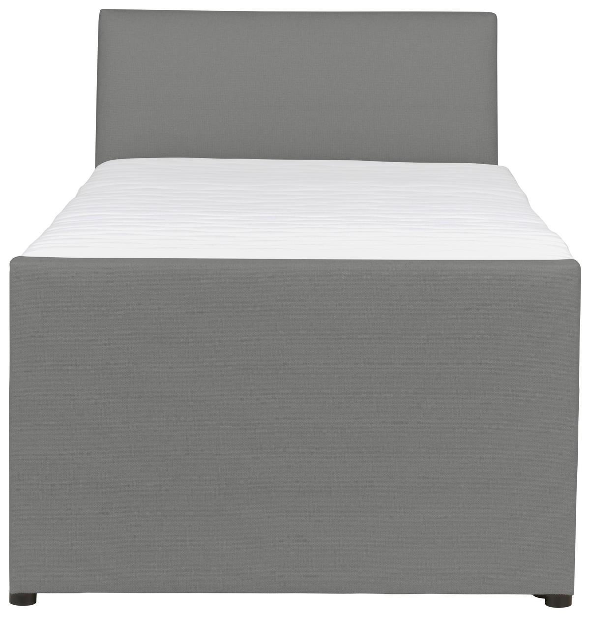 Boxspringbett Mit Bettkasten Nida 120x200 Cm Grau - Schwarz/Grau, MODERN, Holz/Textil (120/200cm) - MID.YOU