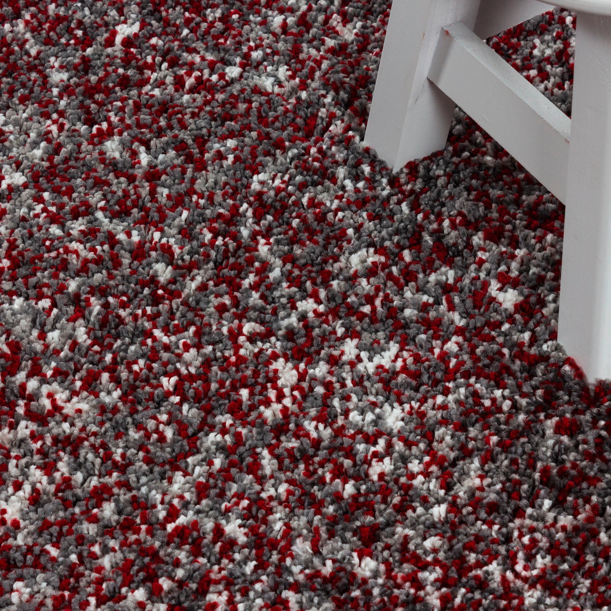 Hochflorteppich Enjoy - Rot, KONVENTIONELL, Textil (80/80cm) - Novel