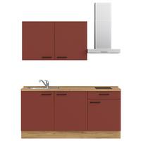 Küchenleerblock Easytouch Low-Line, L1 Rechts - Eichefarben/Rot, MODERN, Holzwerkstoff (180cm) - Nobilia