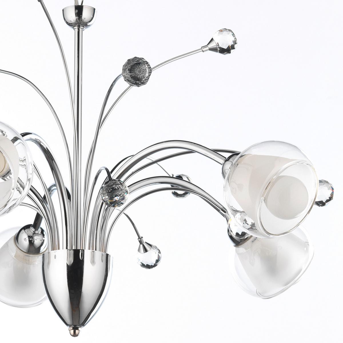 Kronleuchter 4775/5 - Chromfarben, KONVENTIONELL, Glas/Metall (60/110cm)