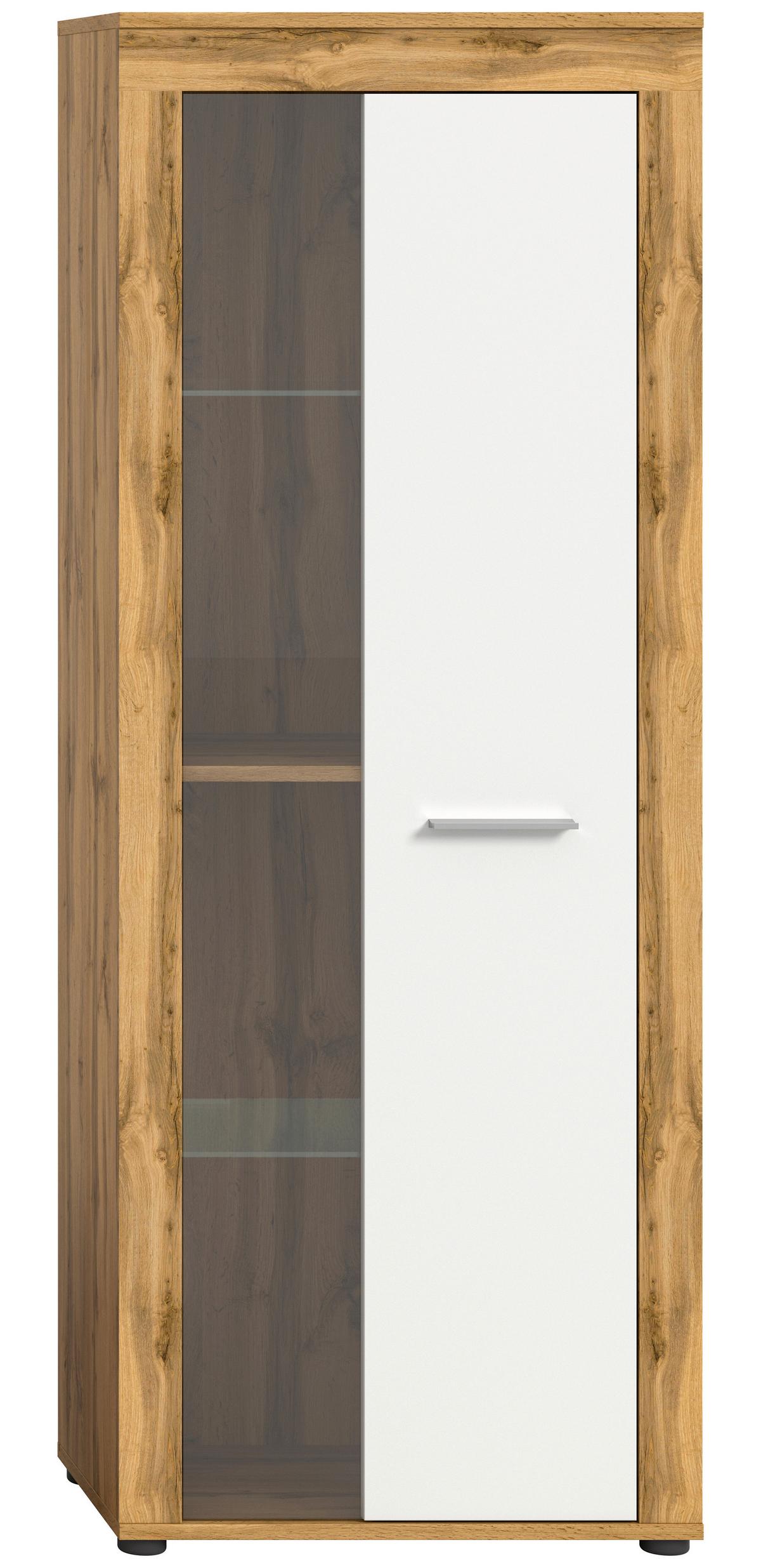 Vitrine Jam Eiche Dekor B: 60 Cm - Eiche Wotan, Design, Glas/Holzwerkstoff (60/159/35cm) - MID.YOU