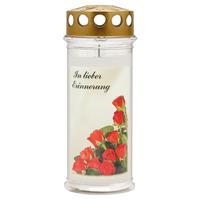 Grabkerze Ambrosius Rose Ø/H: 7,5/21 cm - Weiß, Basics, Kunststoff (7,5/21cm)