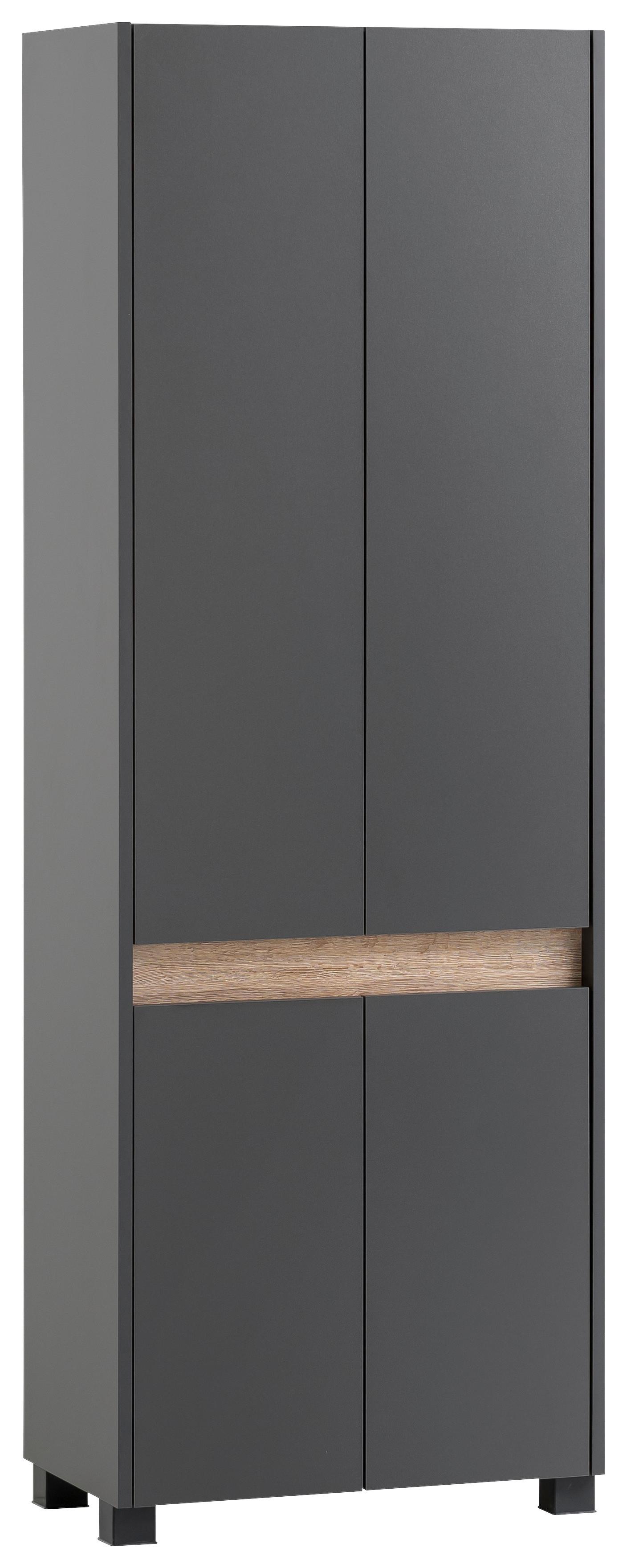 Schuhschrank Cosmo Schuhschrank - Anthrazit/Schwarz, Design, Holzwerkstoff (56,9/164,5/33cm) - MID.YOU