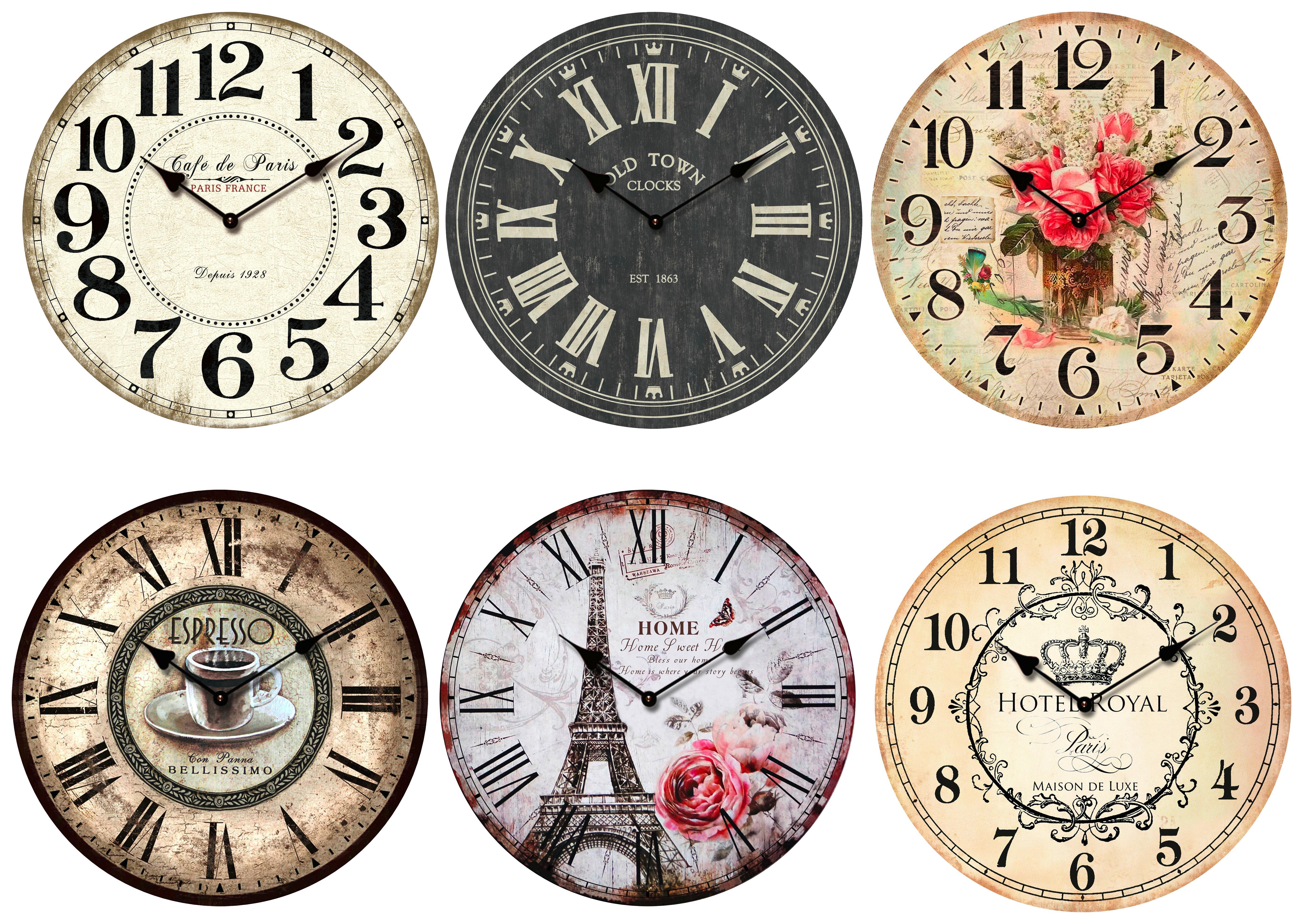 Falióra Sweet Home - Színes, konvencionális, Fa (34cm)