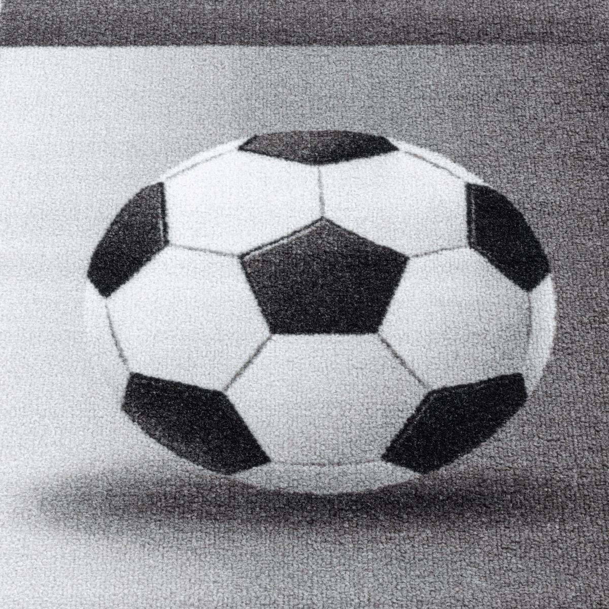 Kinderteppich Fußball Grau Play 80x120 cm - Grau, Basics, Textil (80/120cm)