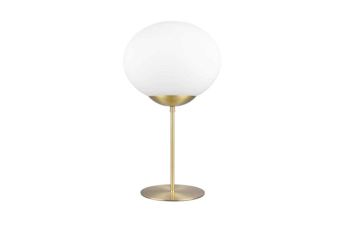 Tischleuchte 563100108 Fomento - Messingfarben/Weiß, KONVENTIONELL, Glas/Metall (30/52cm) - Trio Leuchten