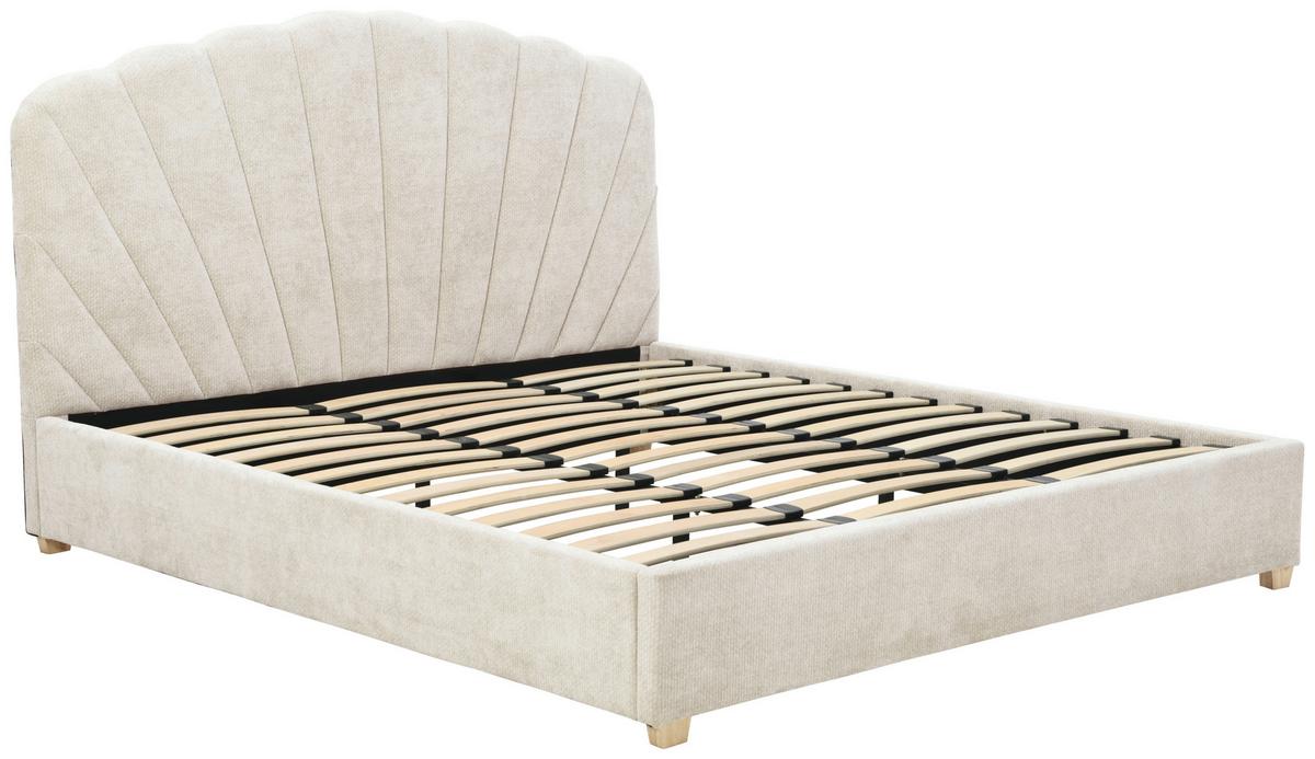 Polsterbett Venus Beige B: 191 Cm - Eichefarben/Beige, Design, Holz/Textil (191/121/215cm) - Livetastic