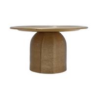Tortenplatte Rund Eisen Art Deco D: 24,5 cm - Goldfarben/Weiß, Trend, Metall (24,5/14cm) - Kayoom