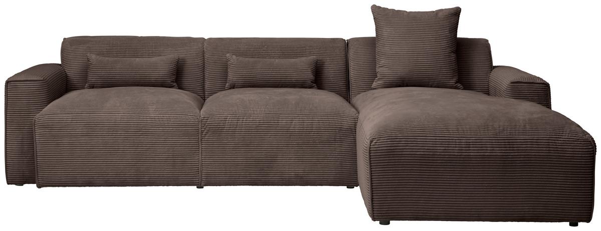 Ecksofa Pearl - Schwarz/Mokka, Design, Textil (303/196cm) - Livetastic