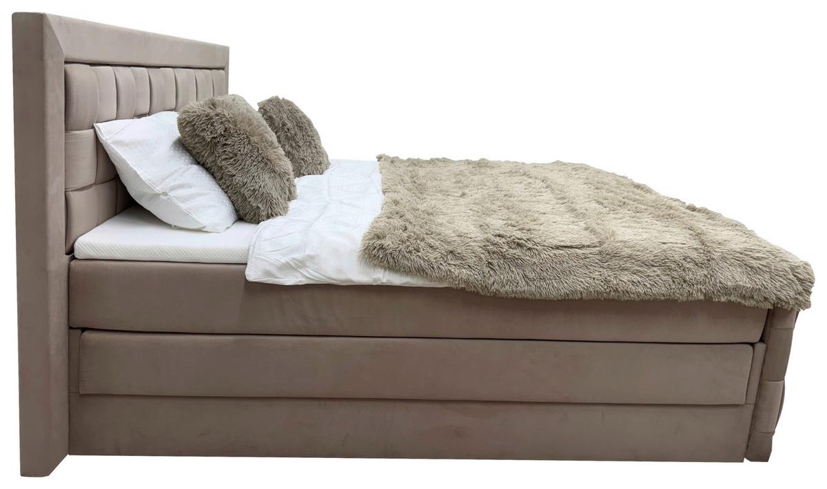 Boxspringbett Grenada Beige Lf: 140x200 cm - Beige, MODERN, Textil (140/200cm) - Livetastic