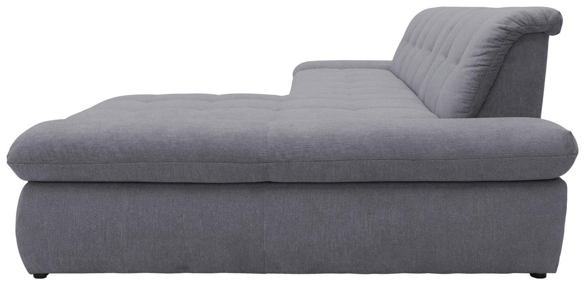 Ecksofa Moric Dunkelgrau Mikrofaser - Chromfarben/Dunkelgrau, KONVENTIONELL, Textil (300/172cm) - MID.YOU