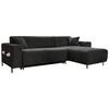 Ecksofa Cuddly Mia Dunkelgrau S: 260x165 cm - Dunkelgrau/Schwarz, Textil (260/165cm) - MID.YOU