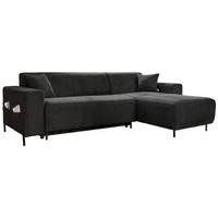 Ecksofa Cuddly Mia Dunkelgrau S: 260x165 cm - Dunkelgrau/Schwarz, Textil (260/165cm) - MID.YOU