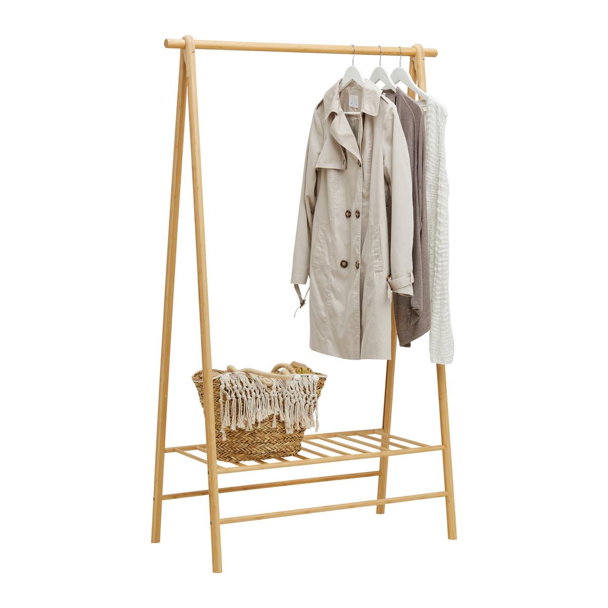 Kleiderwagen Bamboo Naturfarben - prírodná farba, Natur, prírodné materiály (103/163/47cm) - Mömax