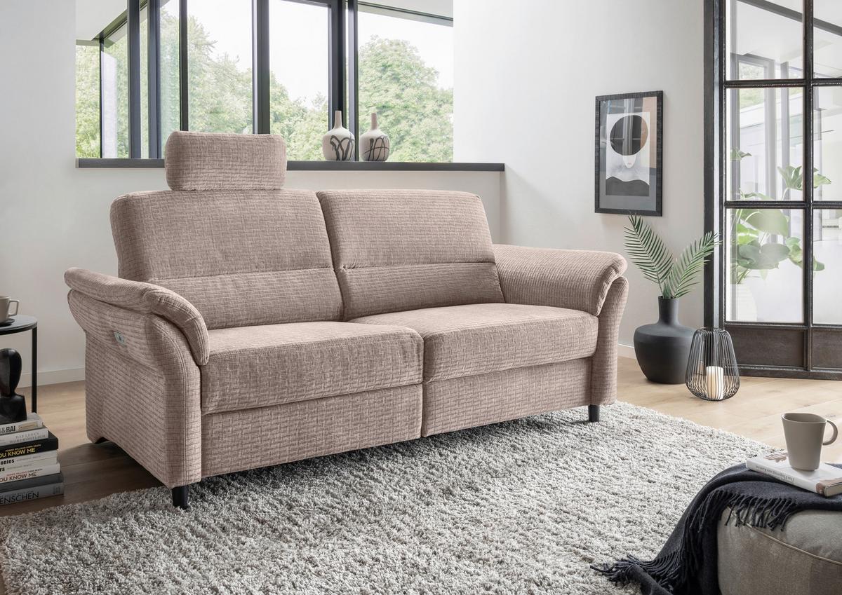 3-Sitzer-Sofa Cavoli, Beige L B: 192 cm - Beige/Schwarz, MODERN, Textil (192/90/89cm) - Livetastic