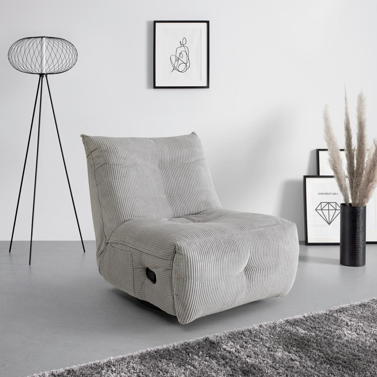 Relaxační kŕeslo ALURA, světle šedá barva - černá/světle šedá, Moderní, kov/dřevo (90/92/90cm) - Bessagi Home