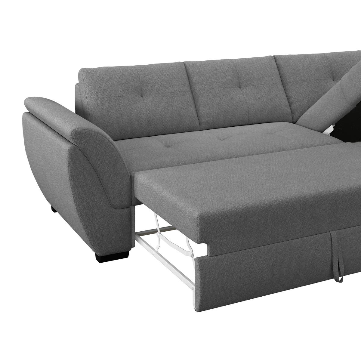 Rohová sedačka BERISSO, pravá, antracitová tk. VINCI - čierna/antracitová, Konventionell, textil (278/187cm) - Ondega