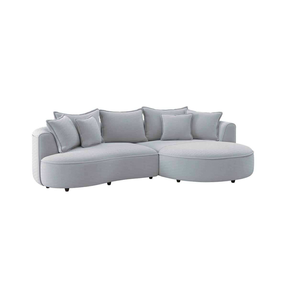 Ecksofa Levi - Grauweiß/Schwarz, MODERN, Textil (287/168cm)