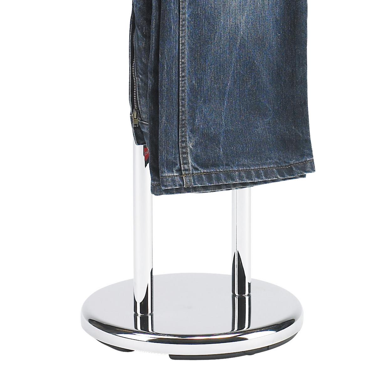 Herrendiener Rudy II B: 28 cm mit Hosenbügel Metall Chrom - Chromfarben/Buchefarben, KONVENTIONELL, Holz/Metall (28/113cm) - Mömax