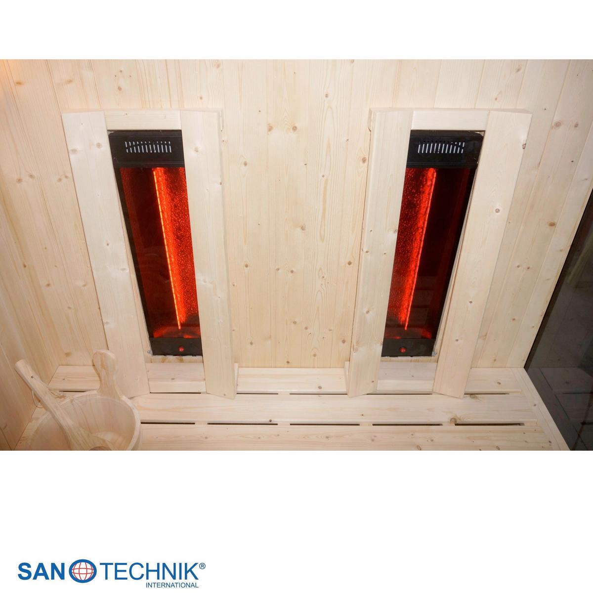 Sauna+Infrarotkabine GLACIER L geeignet für 2-3 Personen - Fichtefarben, Basics, Glas/Holz (150/120/200cm) - Sanotechnik