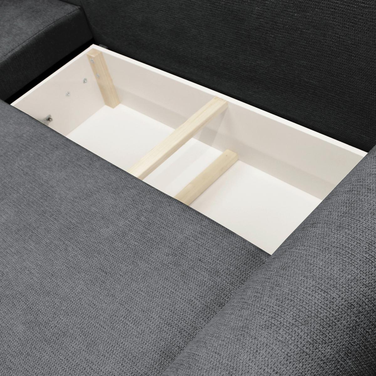 Ecksofa Velo Grau S: 160x250 cm - Schwarz/Grau, Design, Textil (160/250cm) - MID.YOU