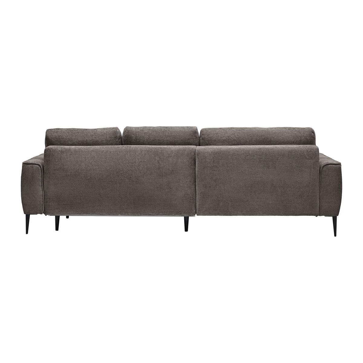 Rohová sedačka CUSTOM, ľavá, tmavosivá ženilka - čierna/tmavosivá, Modern, kov/textil (164/255cm) - Mömax