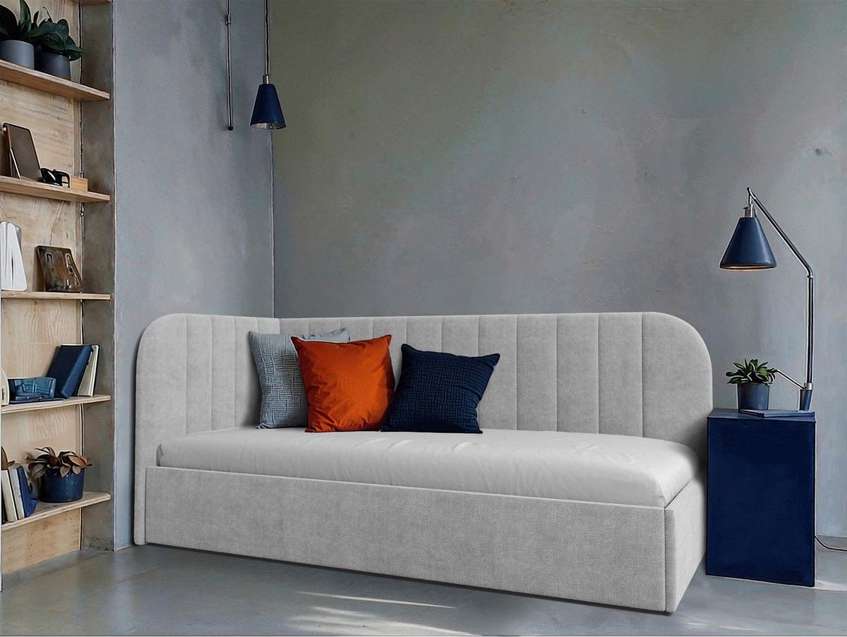 Polsterbett Millow Links Grau Lf: 90x200 Cm - Schwarz/Grau, MODERN, Holz/Holzwerkstoff (90/200cm) - MID.YOU