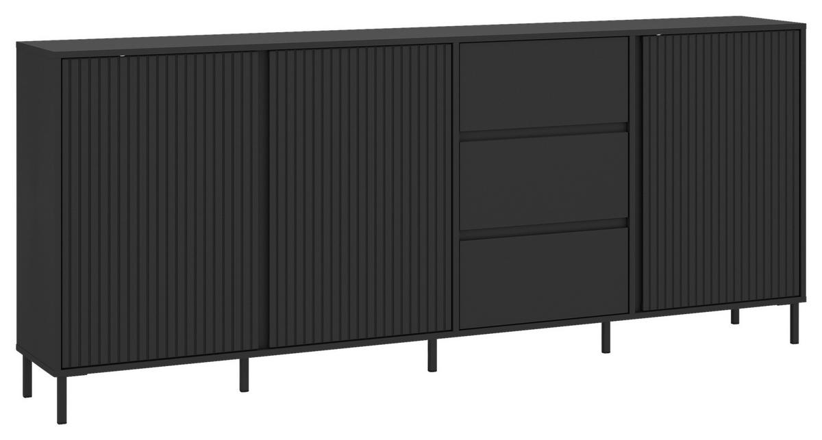 Kommode Avenale Anthrazit B: 212 Cm - Anthrazit/Schwarz, Trend, Holzwerkstoff (212/91,6/40cm)