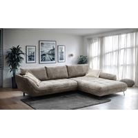 Ecksofa Biarritz, Hellbraun 324x204 cm - Hellbraun/Beige, Design, Textil (324/205cm) - MID.YOU