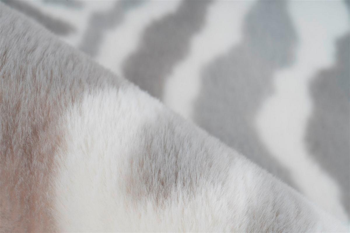 Hochflorteppich Rabbit Animal Grau/weiß, 160x230 Cm - Weiß/Grau, KONVENTIONELL, Textil (160/230cm)