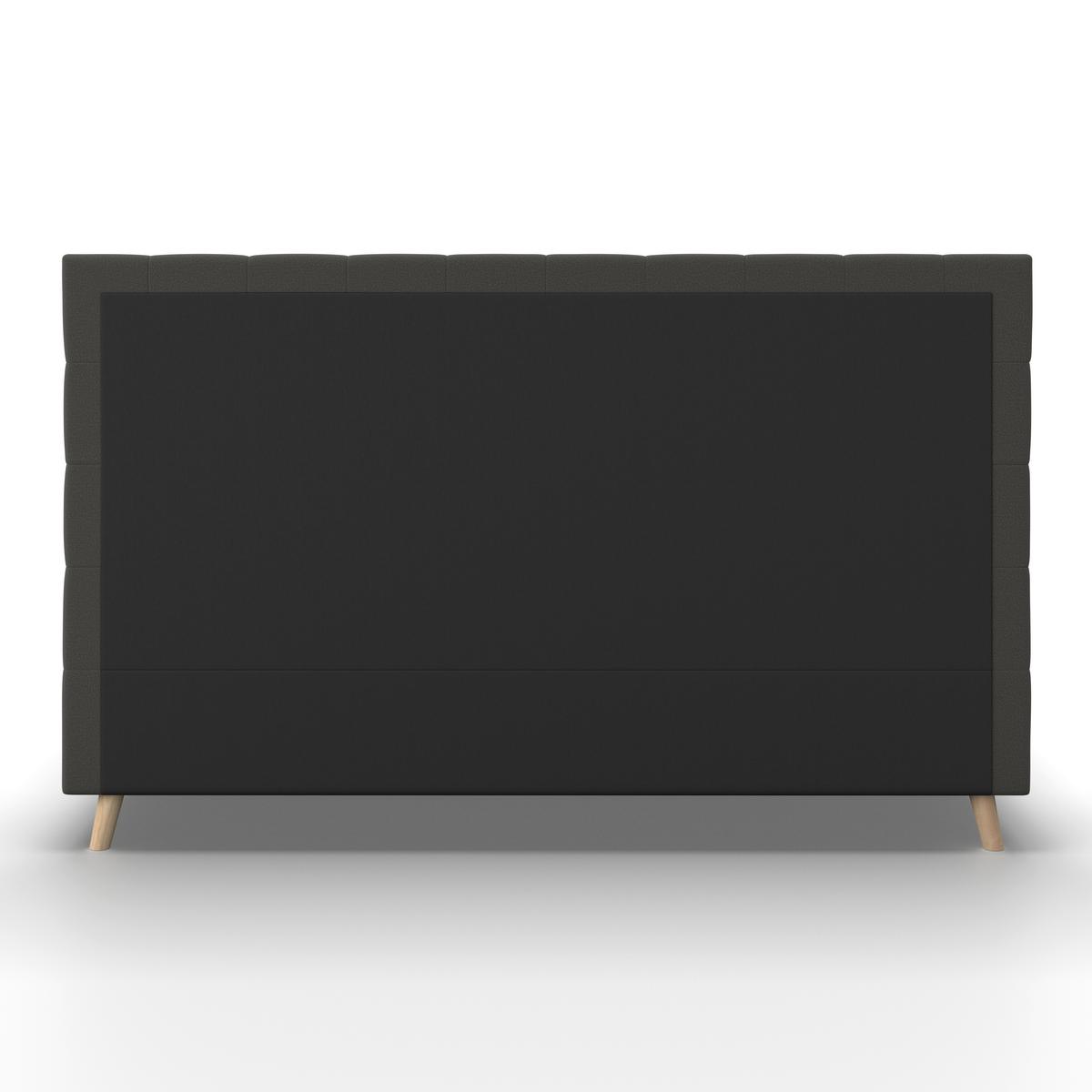 Čalouněná postel CESARO,180x200, tmavě šedá - tmavě šedá/přírodní barvy, Moderní, kov/dřevo (180/200cm) - PBJ