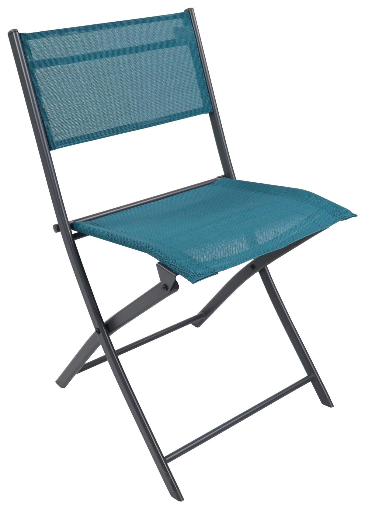 Gartenstuhl-set Sumila 2-er Türkis B: 45 Cm - Türkis/Schwarz, MODERN, Textil/Metall (45/79/46cm) - Ambia Garden