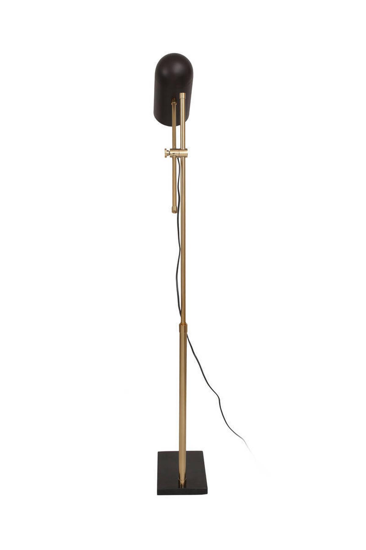 Stehlampe Celeste Braun/ Goldfarben mit Flexarm - Goldfarben/Braun, Trend, Kunststoff/Stein (58/138/18cm) - Kayoom