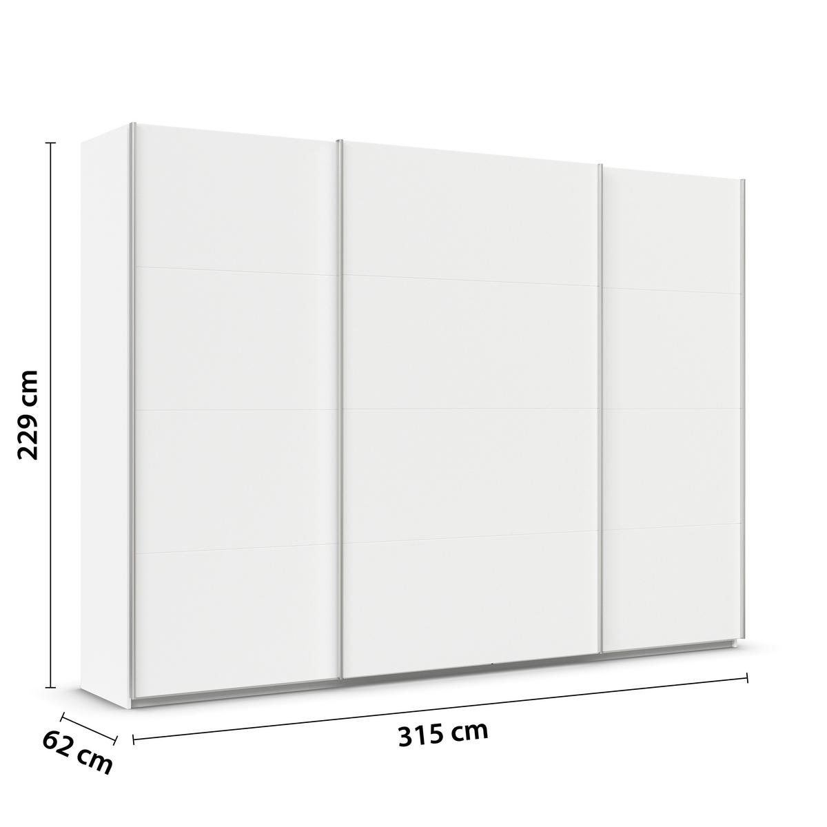 Tolóajtós Szekrény Feldkirch 315/229 Cm - fehér, Modern, faalapú anyag (315/229/62cm)