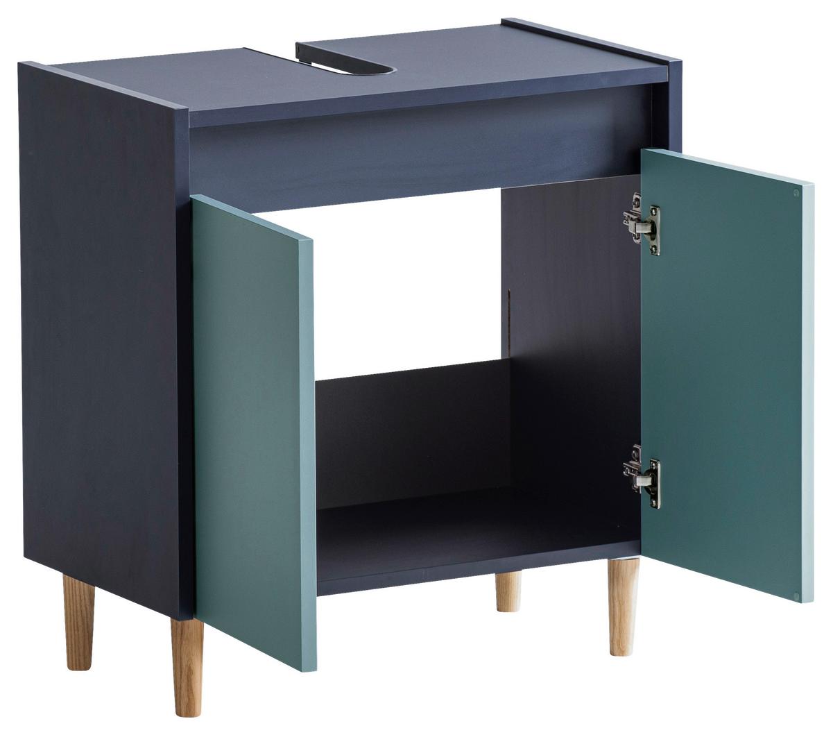 Waschbeckenunterschrank Lovis Wbu 570 - Eschefarben/Dunkelblau, MODERN, Holzwerkstoff (56,9/60,1/33,0cm) - MID.YOU