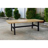 ZÁHRADNÝ STÔL SELMA - čierna/farba akácie, Modern, kov/drevo (240cm) - Mömax