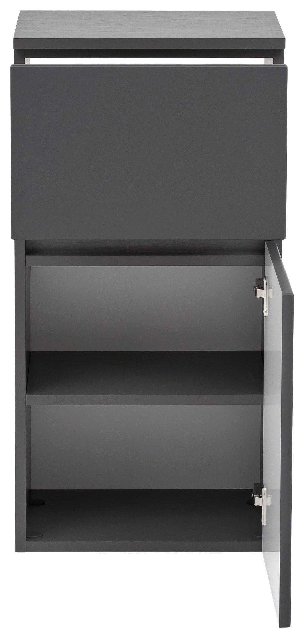 Unterschrank Kopenhagen B: 40 cm Graphitfarben - Silberfarben/Graphitfarben, KONVENTIONELL, Holzwerkstoff (40/79/35cm) - Held