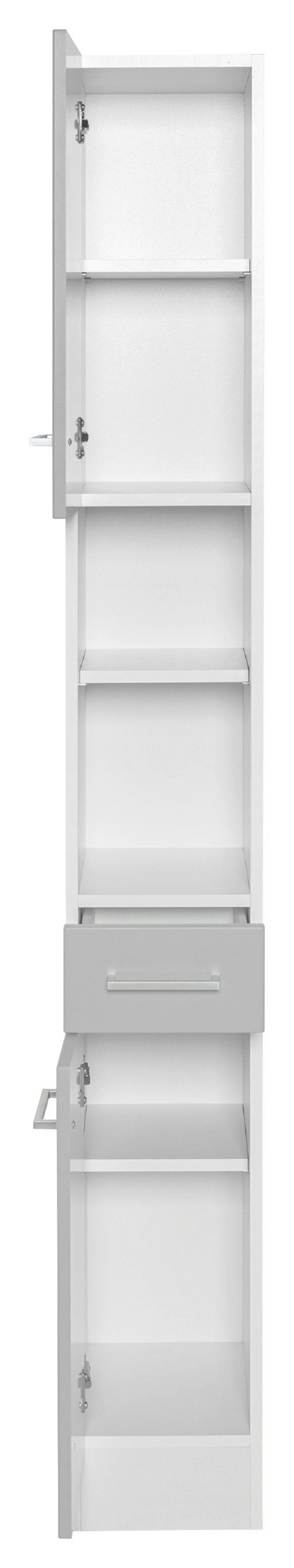 Hochschrank Riga Hellgrau/Weiß B: 25 cm - Hellgrau/Weiß, MODERN, Holzwerkstoff (25/190/35cm) - Held