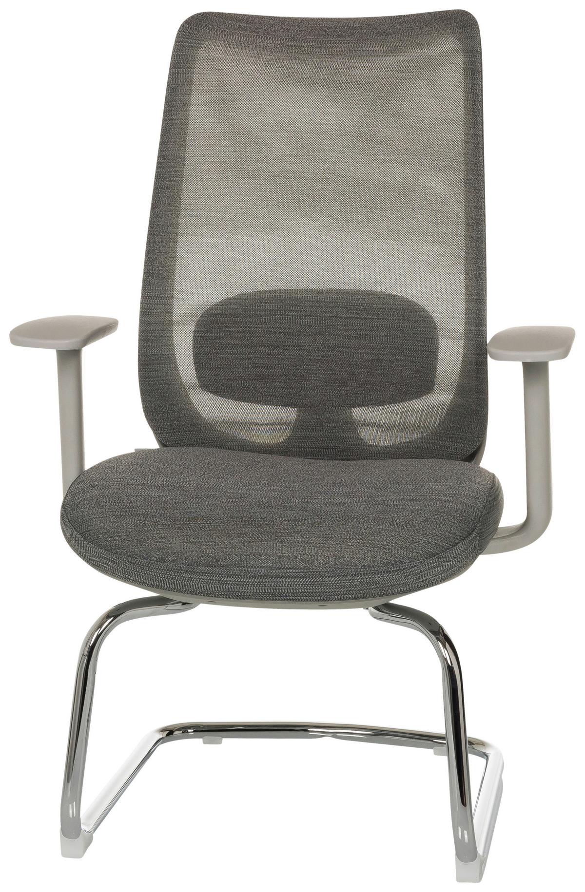BESUCHERSTUHL Mileston Grau B: 67cm - Silberfarben/Grau, MODERN, Kunststoff/Textil (67/99/60cm) - MID.YOU