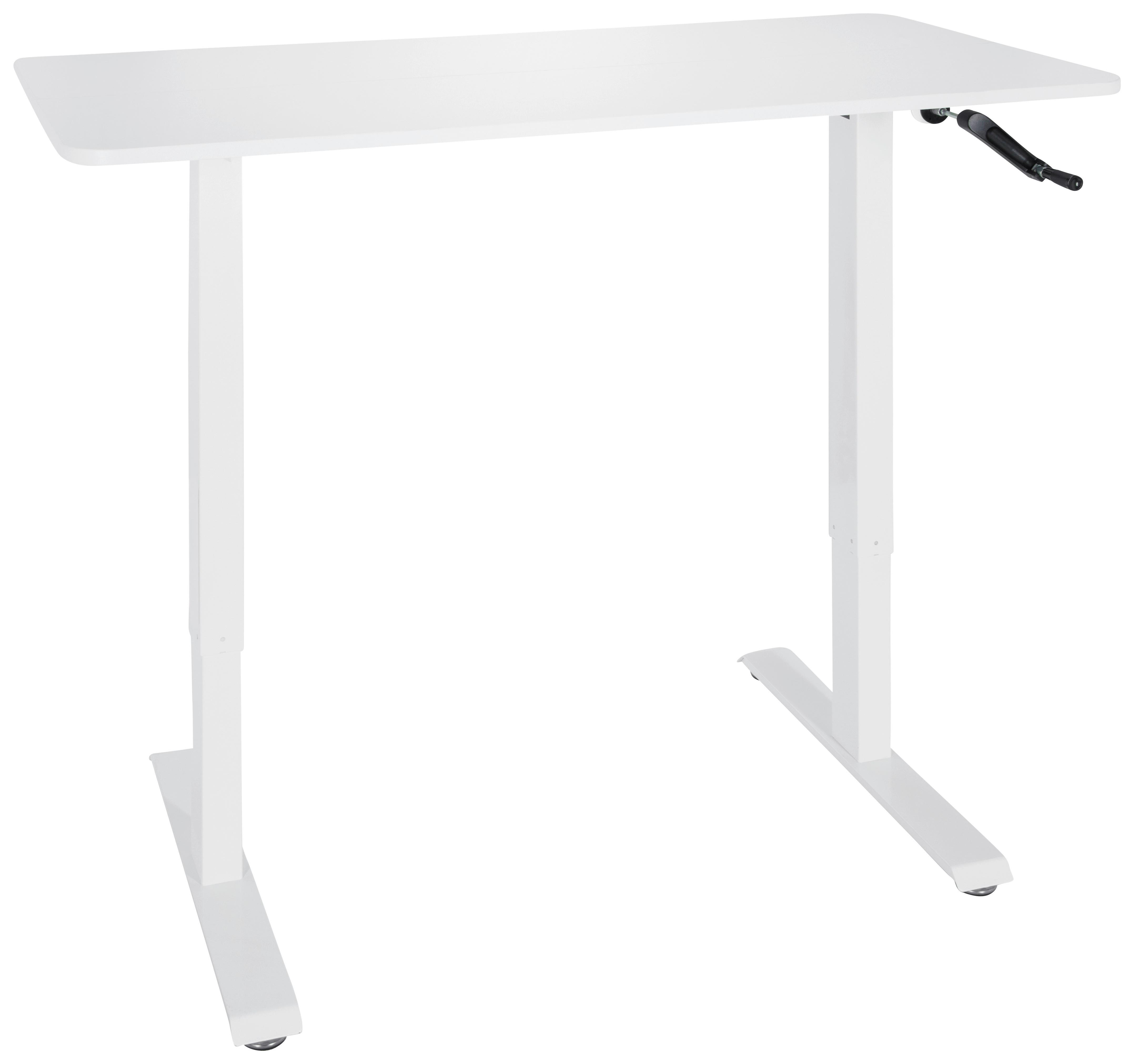 Schreibtisch Stand Cr Weiß - Weiß, MODERN, Holzwerkstoff/Metall (120/74/60cm) - MID.YOU
